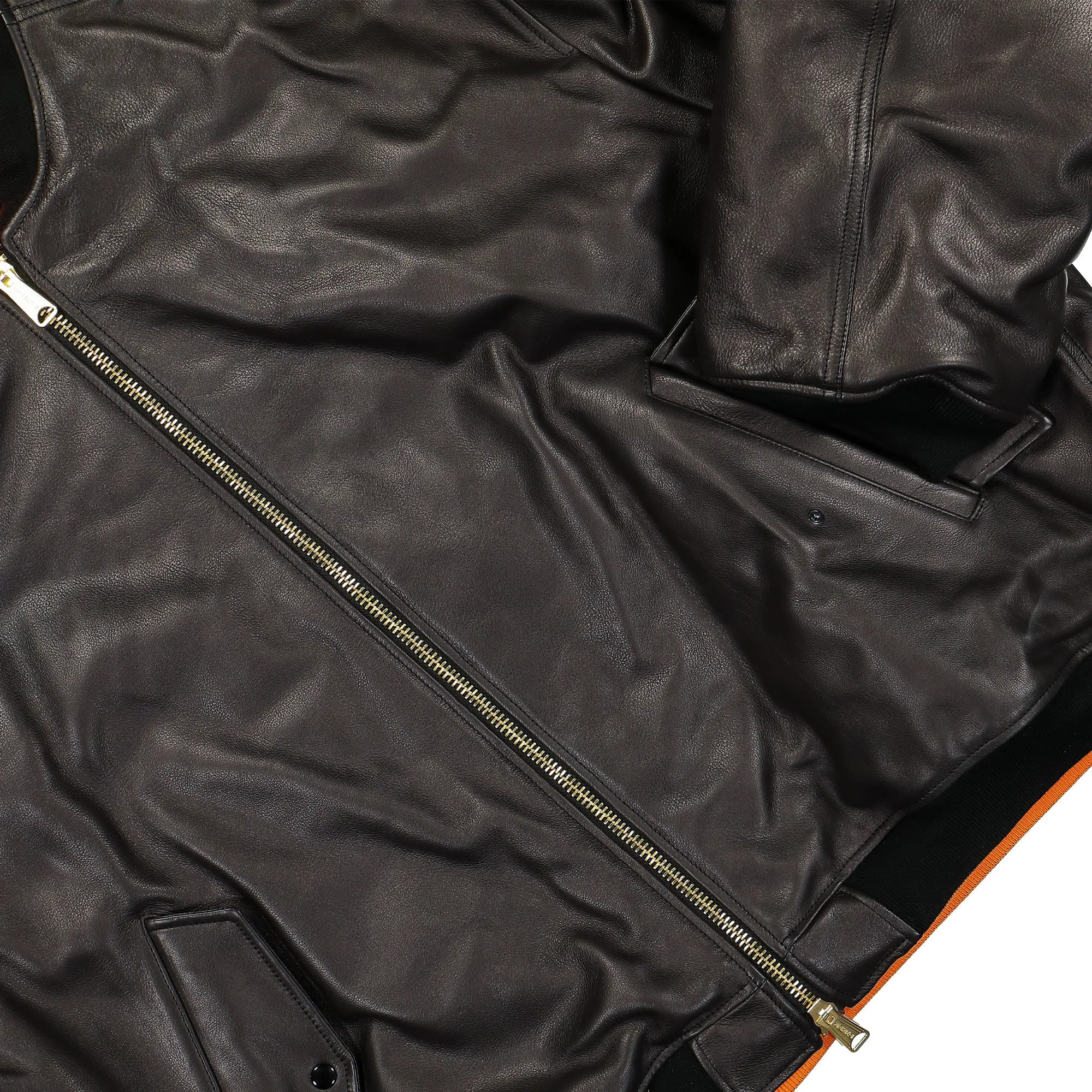 Oversized Leather Bomber Jacket - Image 4